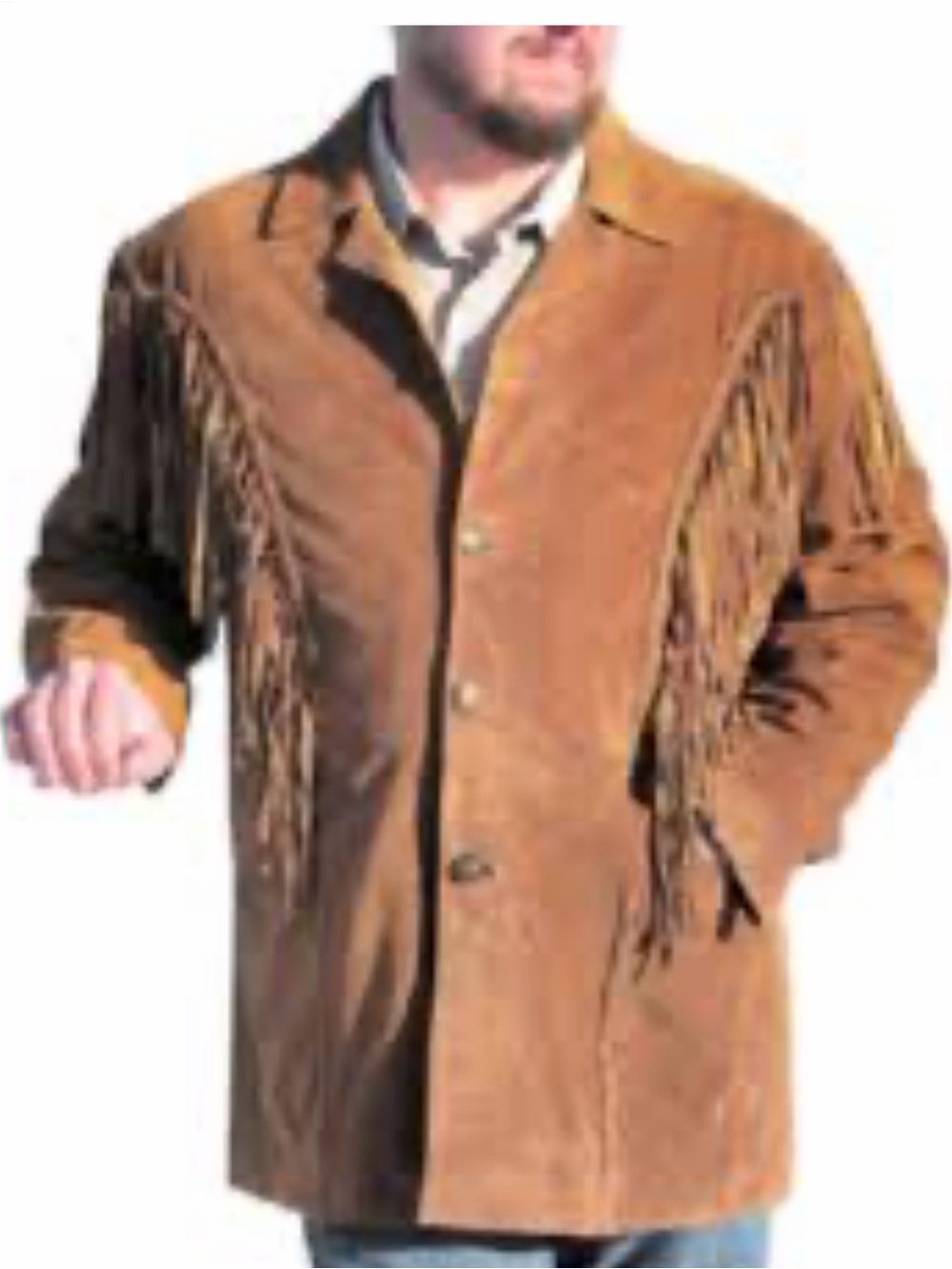 3B West by Tansmith Genuine Suede Leather Fringe Western Coat XL - Picture 2 of 16